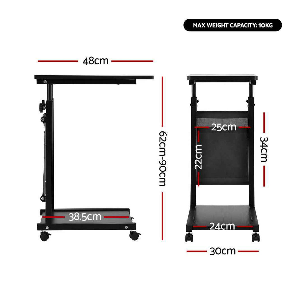 Artiss Laptop Desk Height Adjustable Mobile Workstation Computer Desks 48CM Black