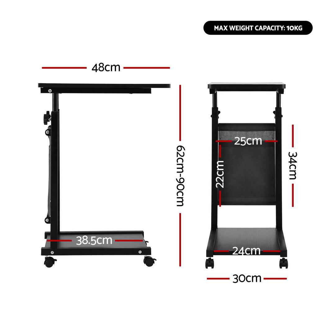 Artiss Laptop Desk Height Adjustable Mobile Workstation Computer Desks 48CM Black