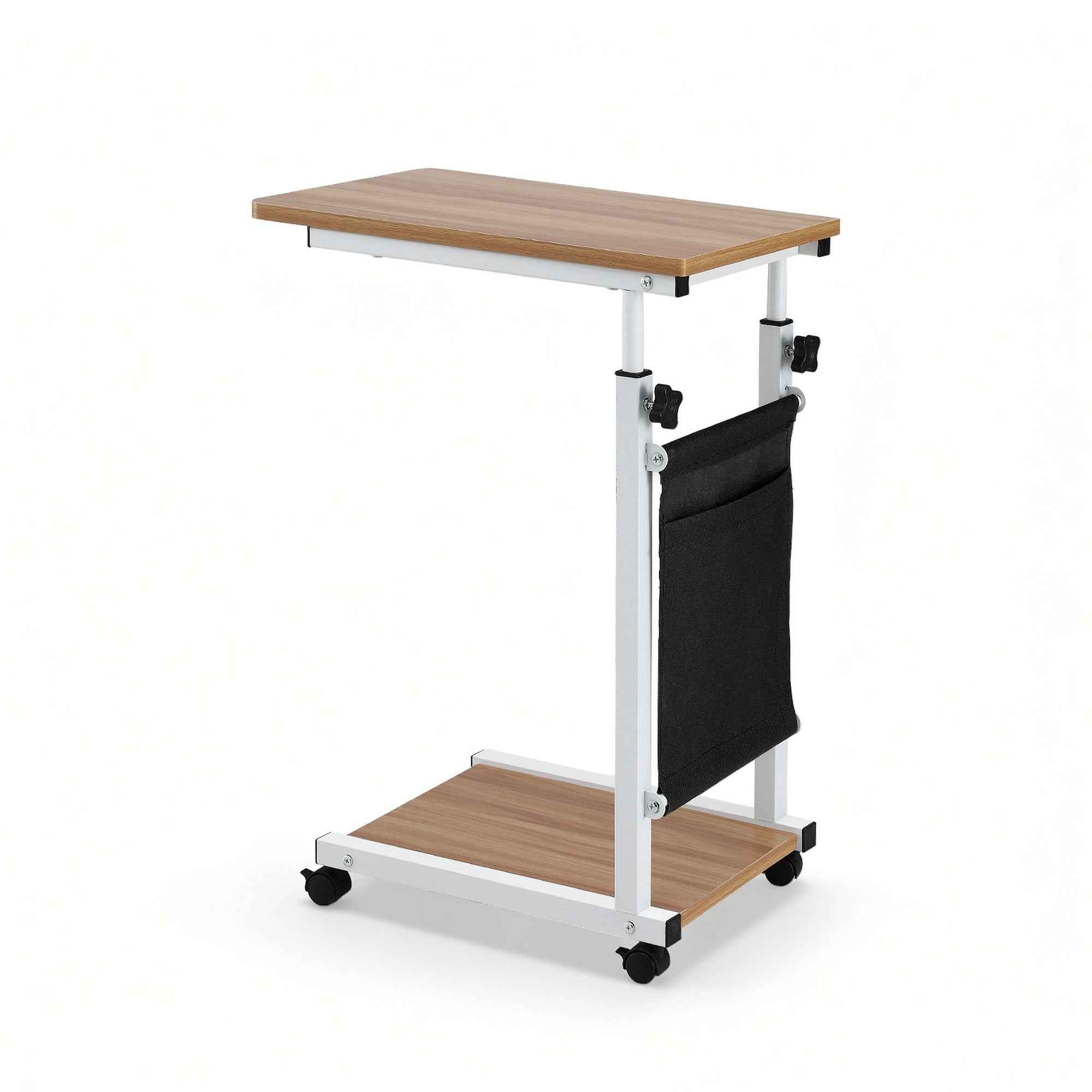 Artiss Laptop Desk Height Adjustable Mobile Workstation Computer Desks 48CM Oak