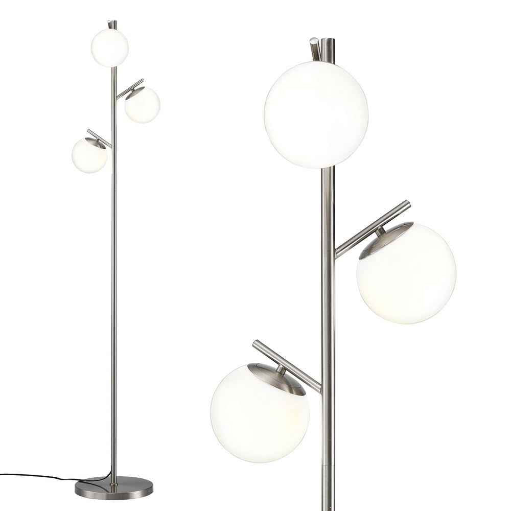Artiss 3-Light Tree Floor Lamp 165cm Tall Standing Light with Sphere Glass Shades for Modern Homes