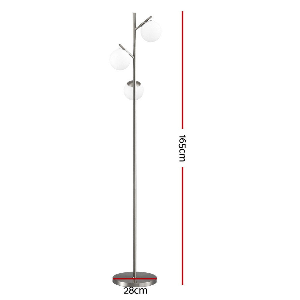 Artiss 3-Light Tree Floor Lamp 165cm Tall Standing Light with Sphere Glass Shades for Modern Homes - YDS.com.au