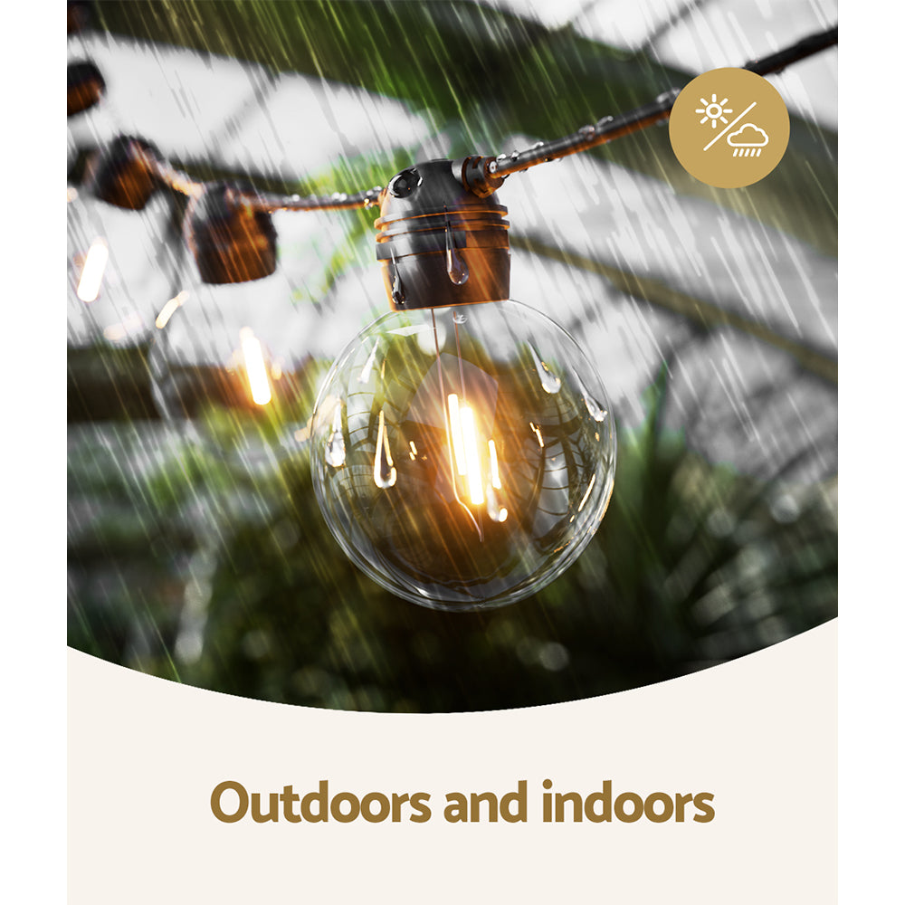 Guirnalda de luces LED solares de 17 m para exteriores, para bodas, fiestas de Navidad