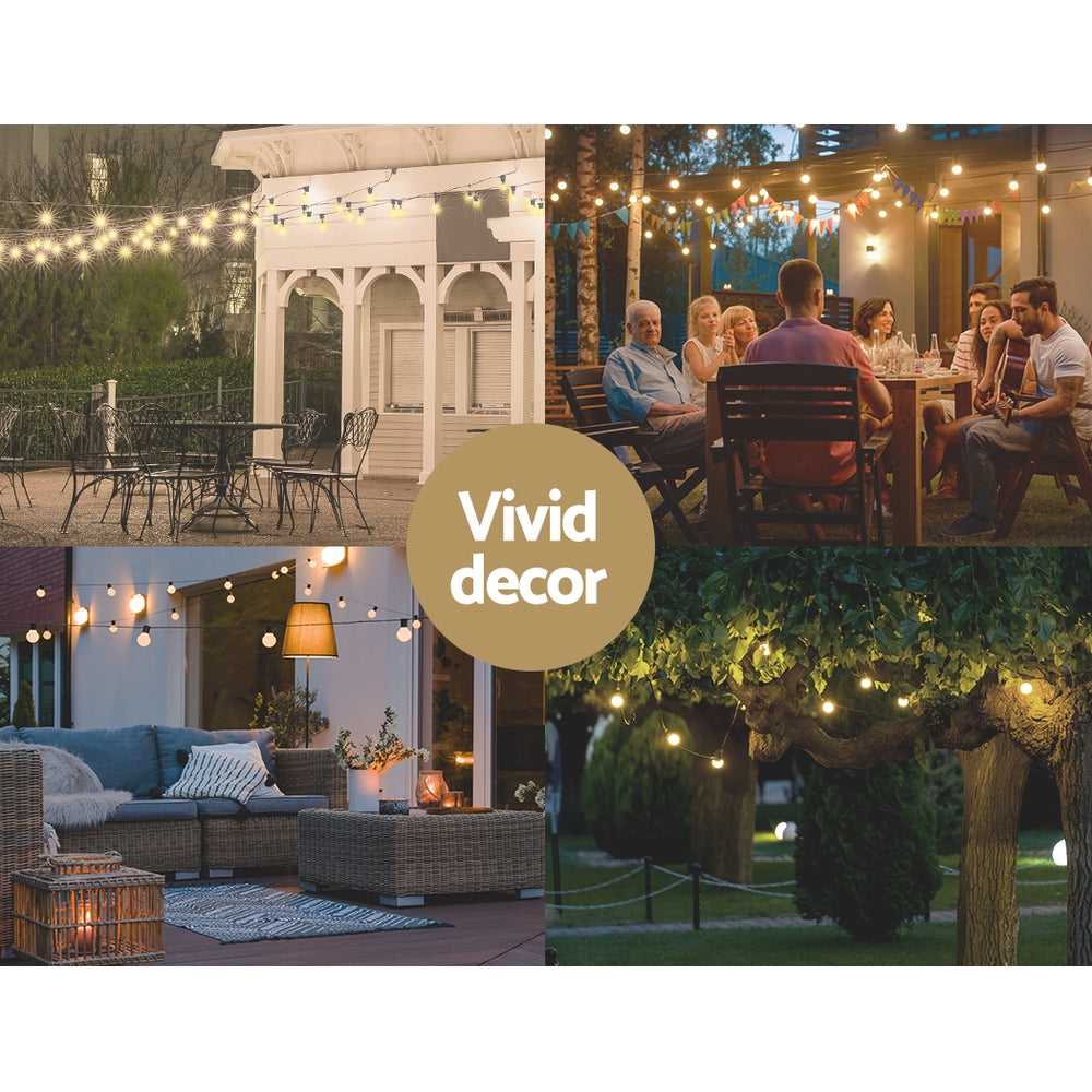 Guirnalda de luces LED solares para exteriores de 95 m, decoración para fiestas navideñas