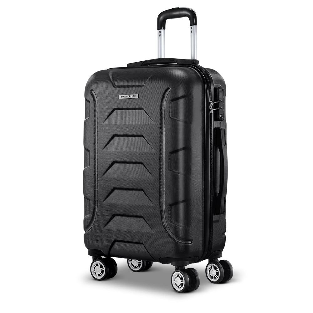 Wanderlite 20" 55cm Luggage Trolley Travel Suitcase Set Hard Case Lightweight Strap - YDS.com.au