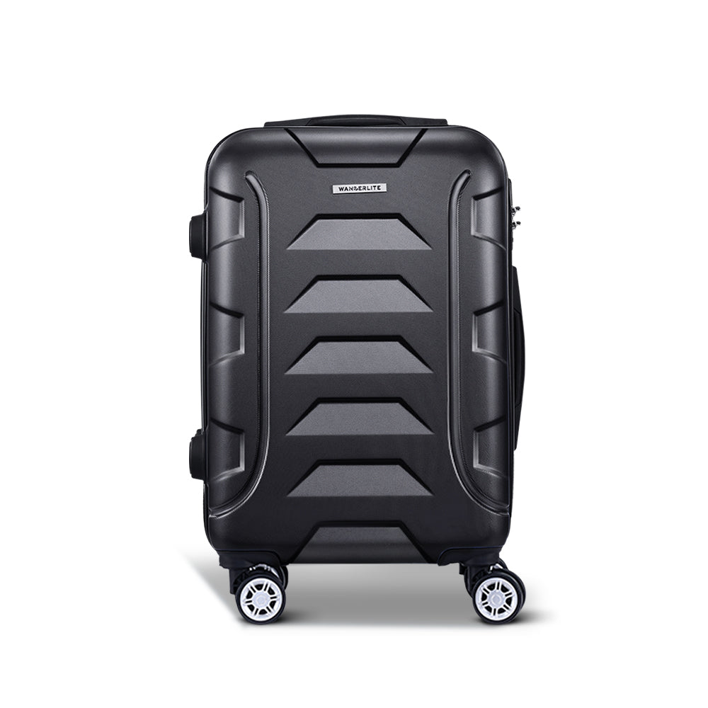 Wanderlite 20" 55cm Luggage Trolley Travel Suitcase Set Hard Case Lightweight Strap - YDS.com.au