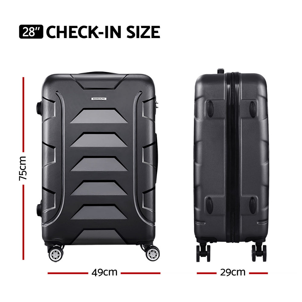 Maleta de viaje con ruedas Wanderlite de 28" y 75 cm con estuche rígido TSA y correas ligeras