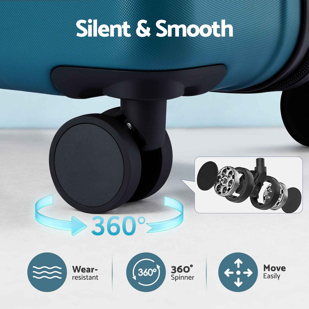 Wanderlite 28" Luggage Suitcase Trolley Travel TSA Lightweight Hard Case Teal