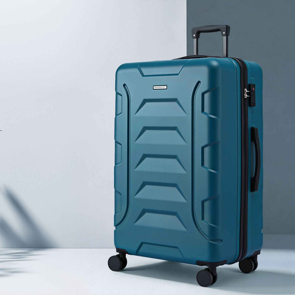 Wanderlite 28" Luggage Suitcase Trolley Travel TSA Lightweight Hard Case Teal