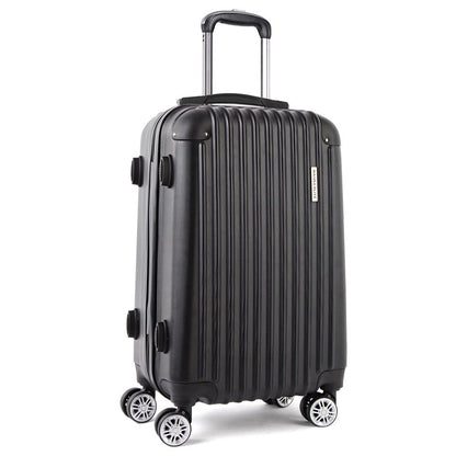 Wanderlite 28" 75cm Luggage Trolley Travel Set Suitcase Carry On Hard Case TSA Lock Lightweight Black