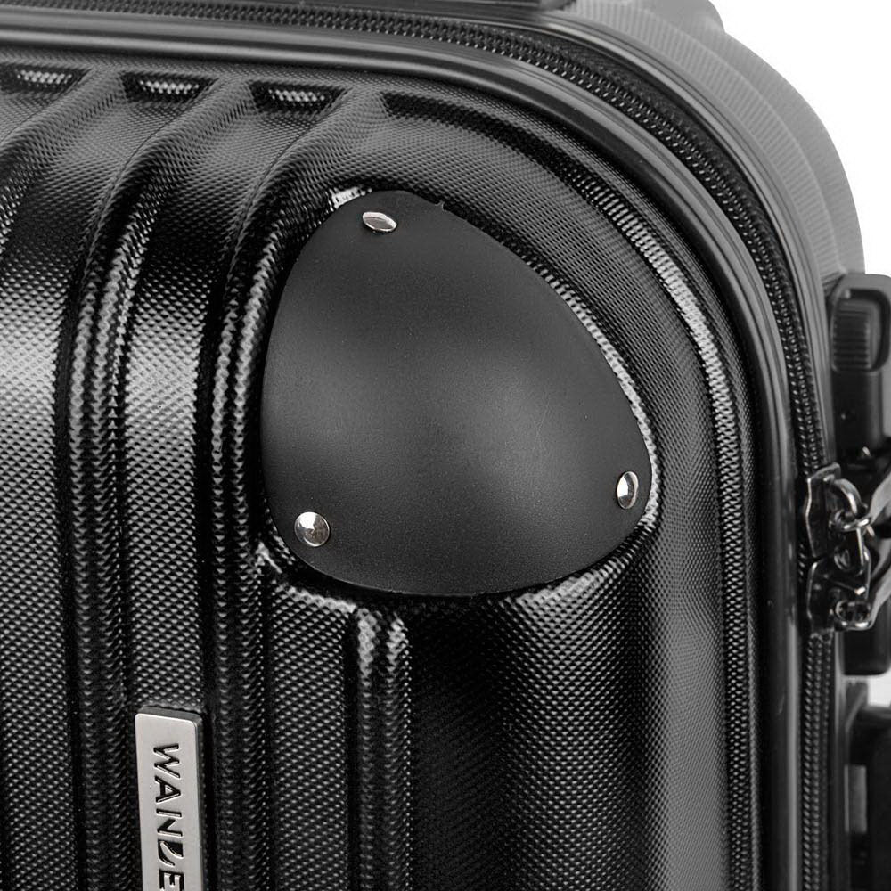 Wanderlite 28" 75cm Luggage Trolley Travel Set Suitcase Carry On Hard Case TSA Lock Lightweight Black - YDS.com.au