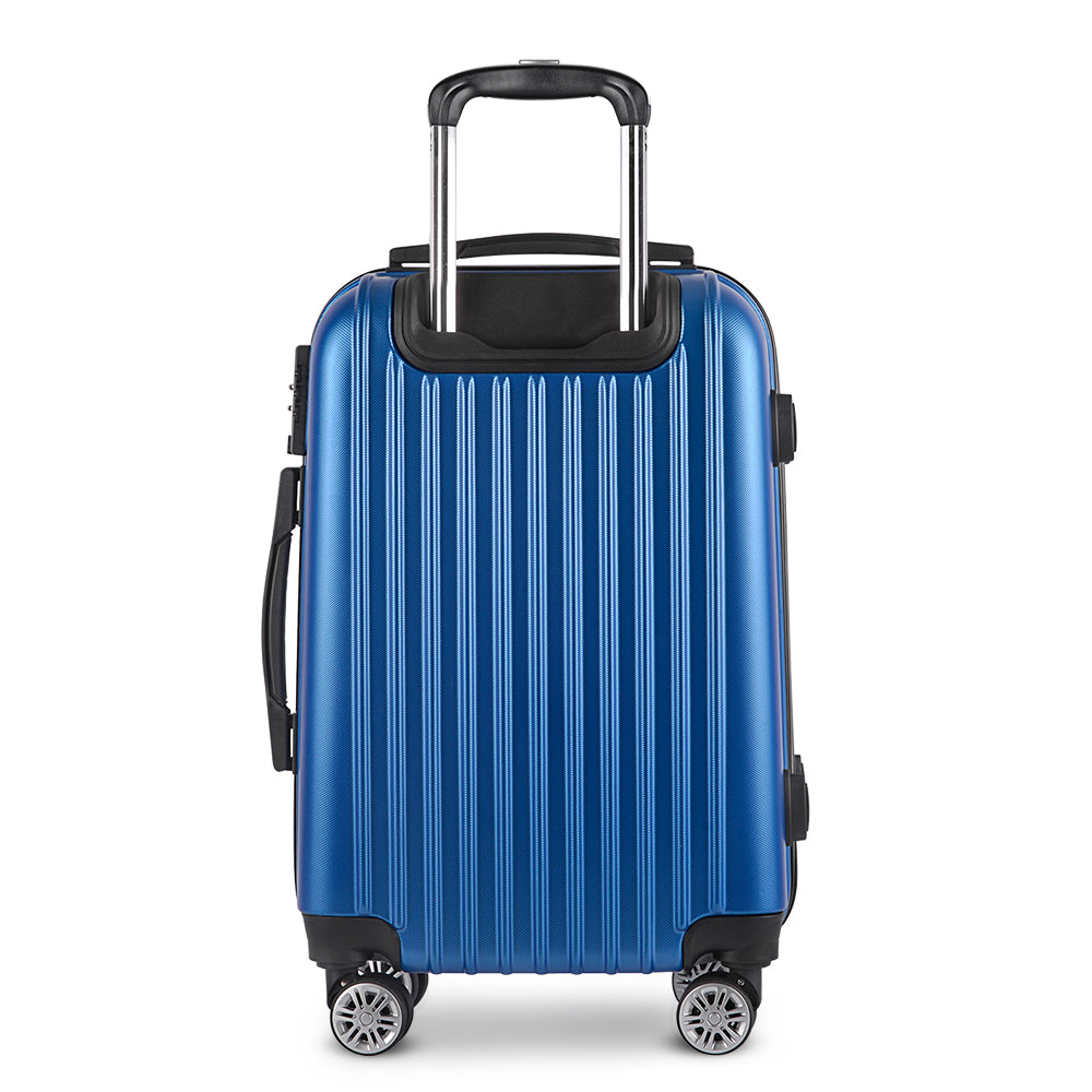 Wanderlite 28" 75cm Luggage Trolley Travel Suitcase Set Carry On Hard Case TSA Lock Lightweight Blue - YDS.com.au