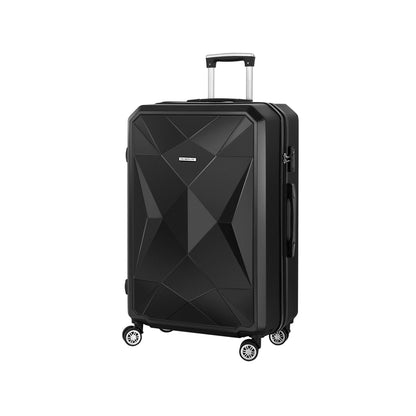 Maleta de viaje con ruedas Wanderlite de 28" y 75 cm con capacidad para llevar en el equipaje, carcasa rígida TSA, color negro