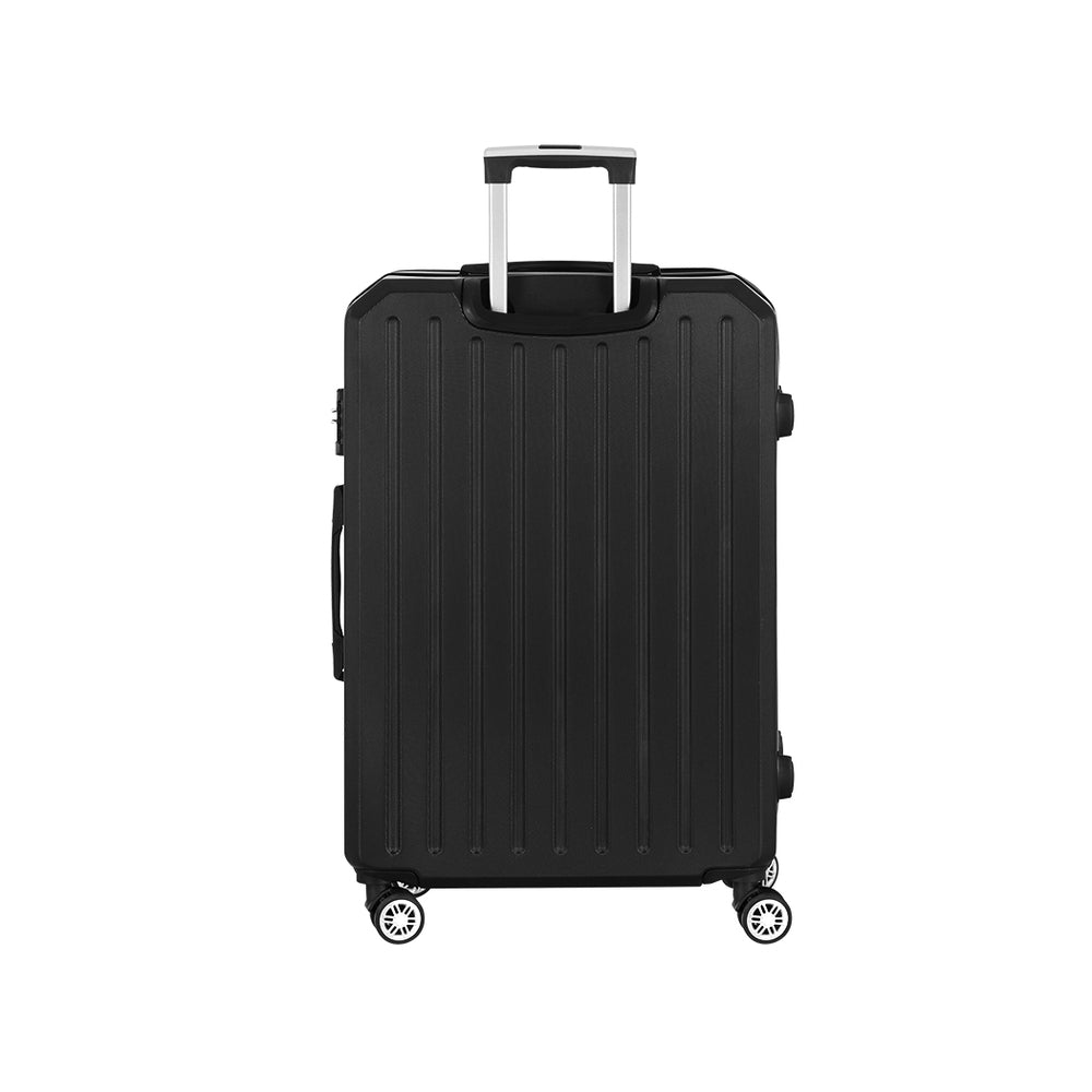 Maleta de viaje con ruedas Wanderlite de 28" y 75 cm con capacidad para llevar en el equipaje, carcasa rígida TSA, color negro