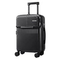 Wanderlite 20" Luggage Suitcase Front Pocket Travel Carry On TSA Black