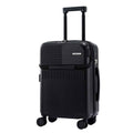 Wanderlite 20" Luggage Suitcase Front Pocket Travel Carry On TSA Black