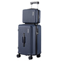 Wanderlite 2pcs Trunk Luggage Suitcase Travel Carry On TSA Lock 12" 20" Navy - YDS.com.au