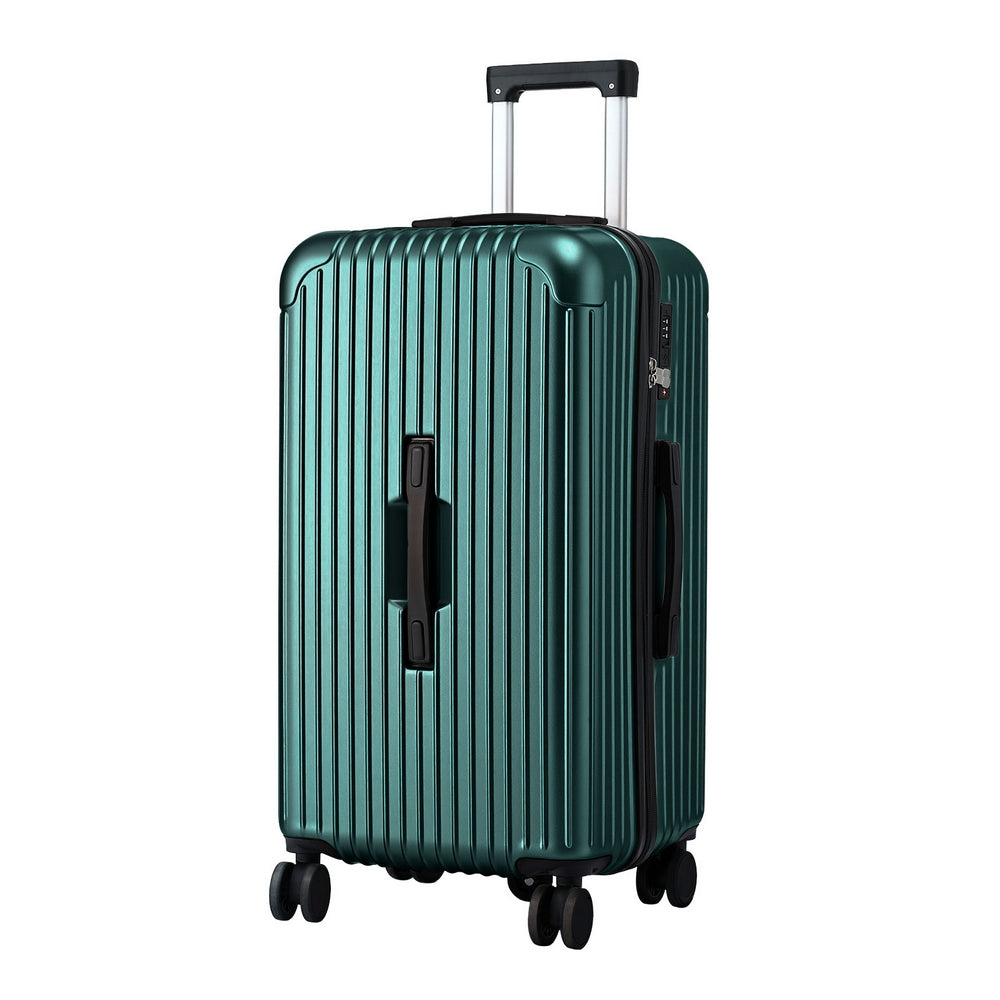 Wanderlite 28" Trunk Luggage Suitcase Travel 5 Wheels Type-C Port TSA Green - YDS.com.au