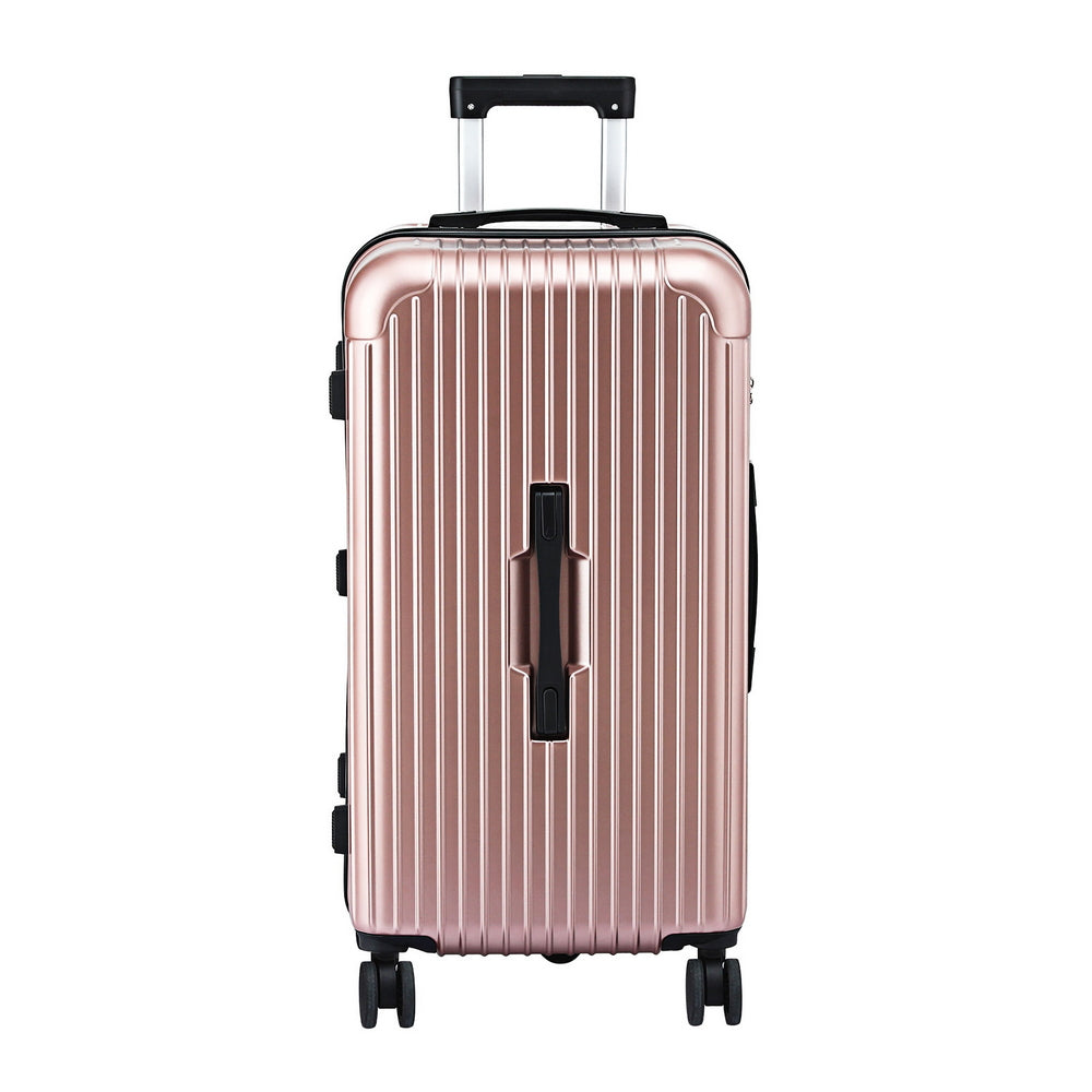 Wanderlite 28" Trunk Luggage Suitcase Travel 5 Wheels Type-C Port TSA Rose Gold - YDS.com.au