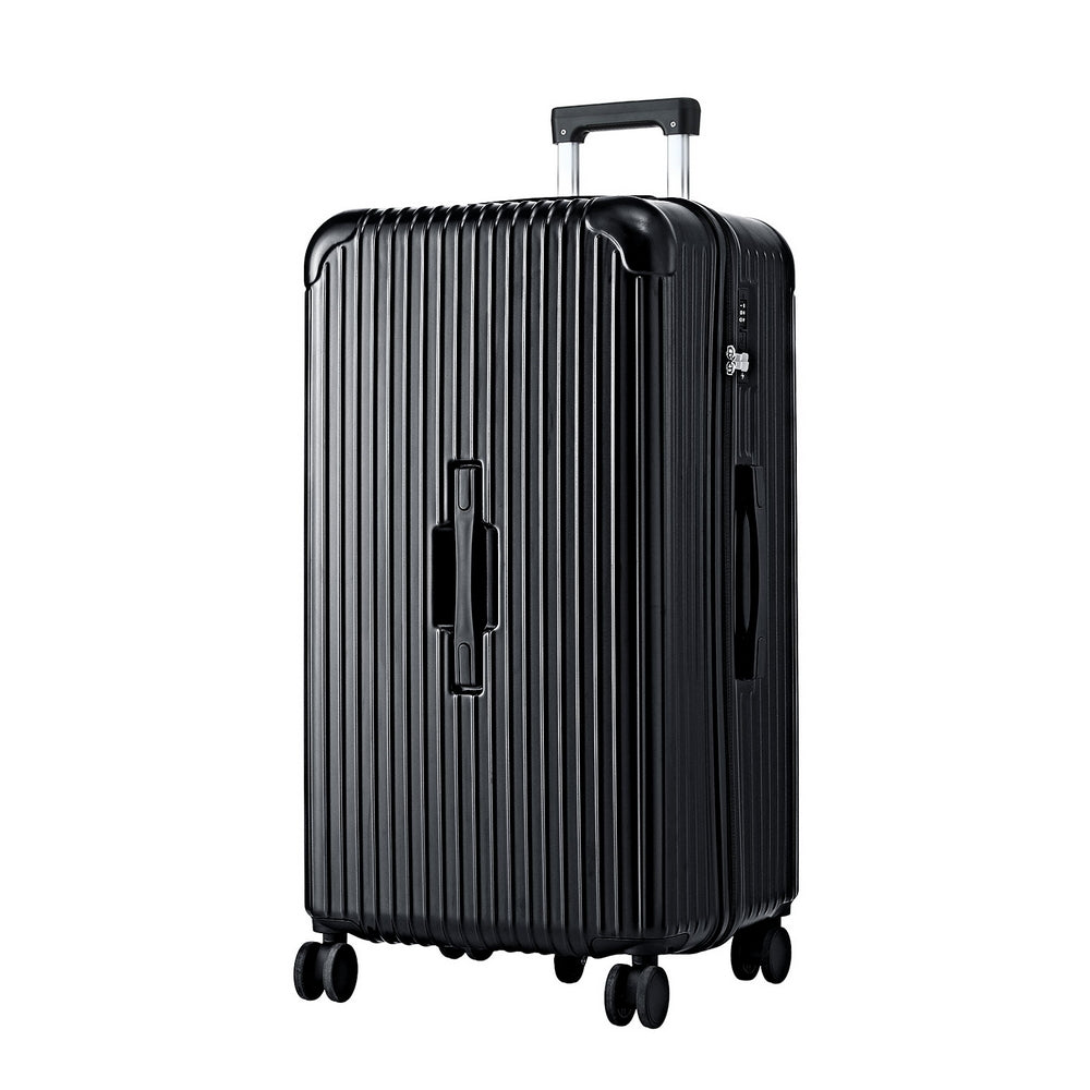Wanderlite 32" Trunk Luggage Suitcase Travel 5 Wheels Type-C Port TSA Black - YDS.com.au