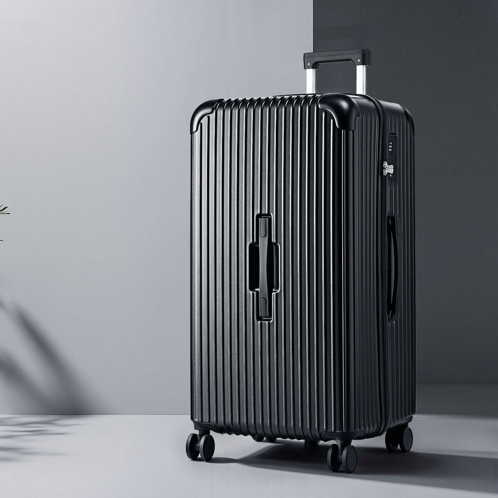 Wanderlite 32" Trunk Luggage Suitcase Travel 5 Wheels Type-C Port TSA Black - YDS.com.au