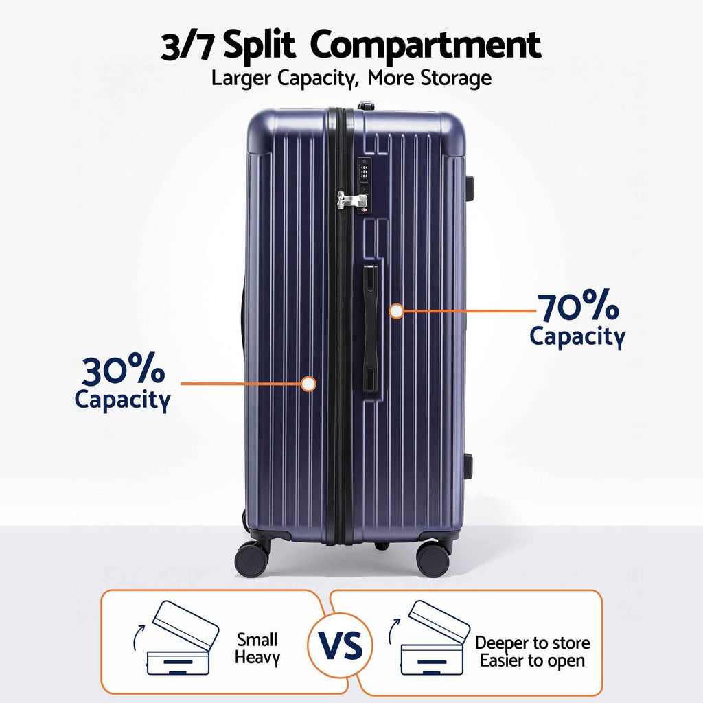 Wanderlite 32" Trunk Luggage Suitcase Travel TSA Type-C 5 Wheels Deep Indigo