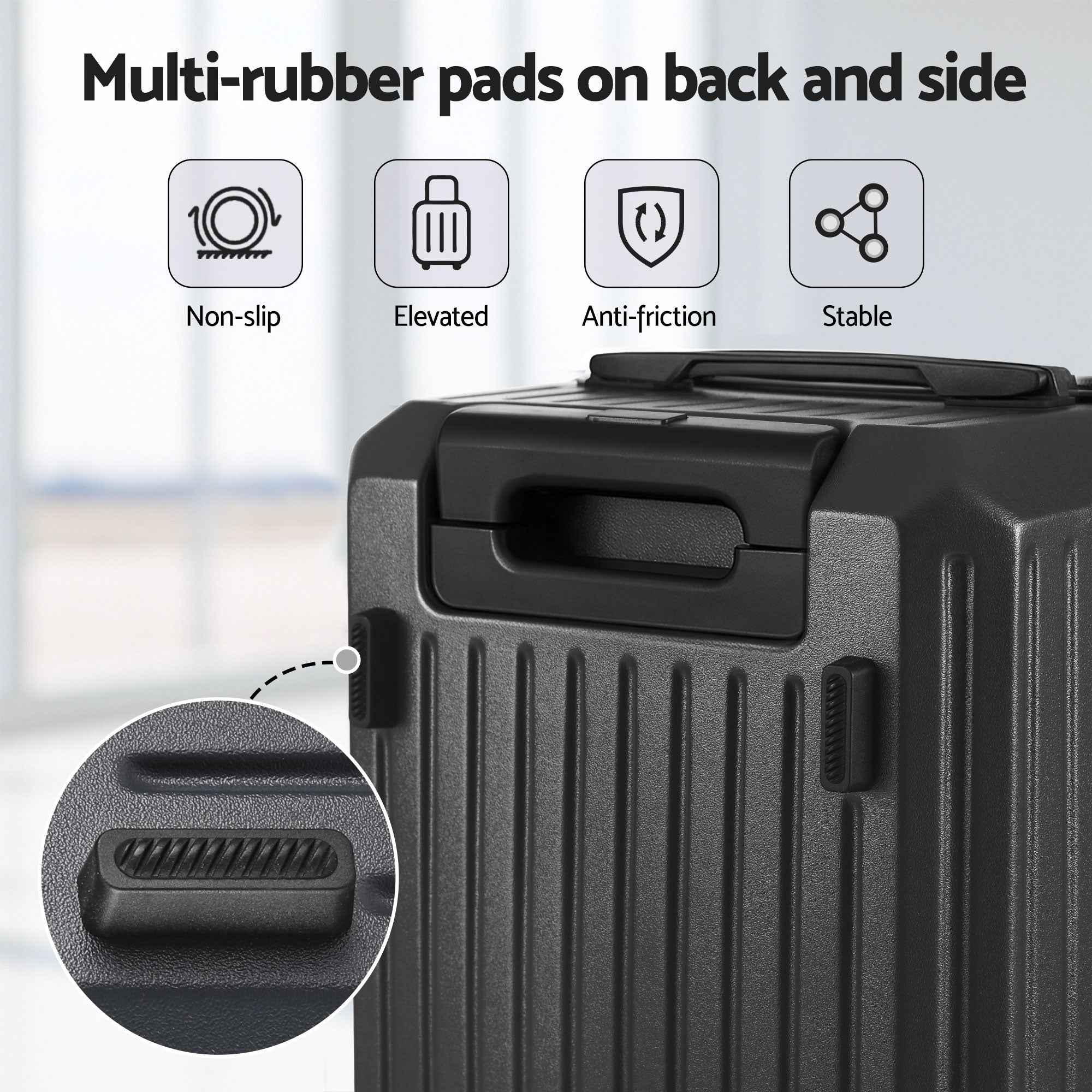 Wanderlite 20" Trunk Luggage Suitcase Travel Carry On TSA Lock Black