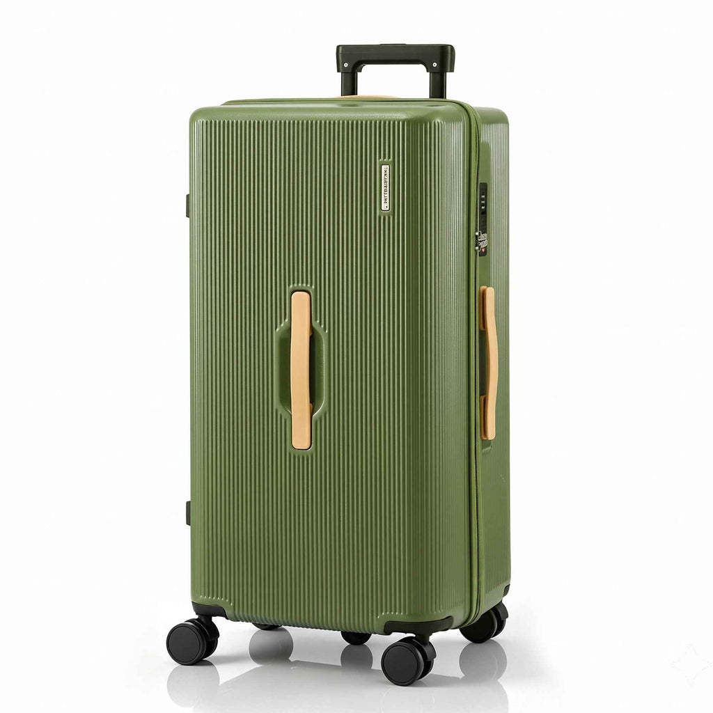 Wanderlite 28" Modern Vertical Trunk Luggage Suitcase Travel 5 Wheels Type-C TSA Olive Green
