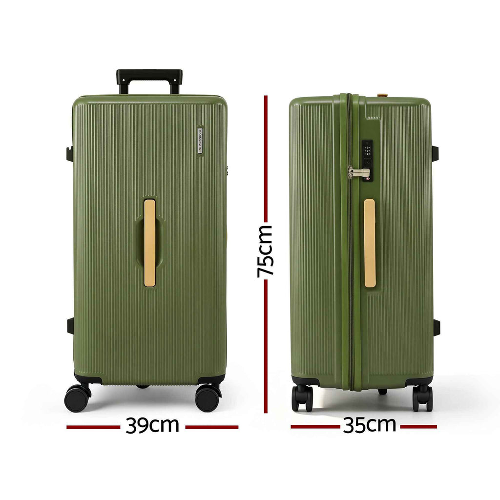 Wanderlite 28" Modern Vertical Trunk Luggage Suitcase Travel 5 Wheels Type-C TSA Olive Green