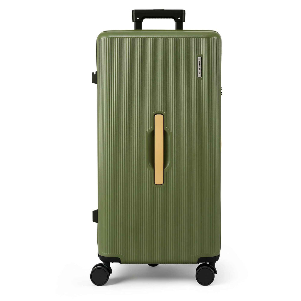 Wanderlite 28" Modern Vertical Trunk Luggage Suitcase Travel 5 Wheels Type-C TSA Olive Green