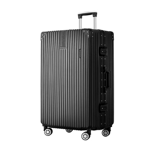 Maleta de viaje con ruedas Wanderlite de 28" con carcasa rígida TSA y peso ligero de aluminio color negro