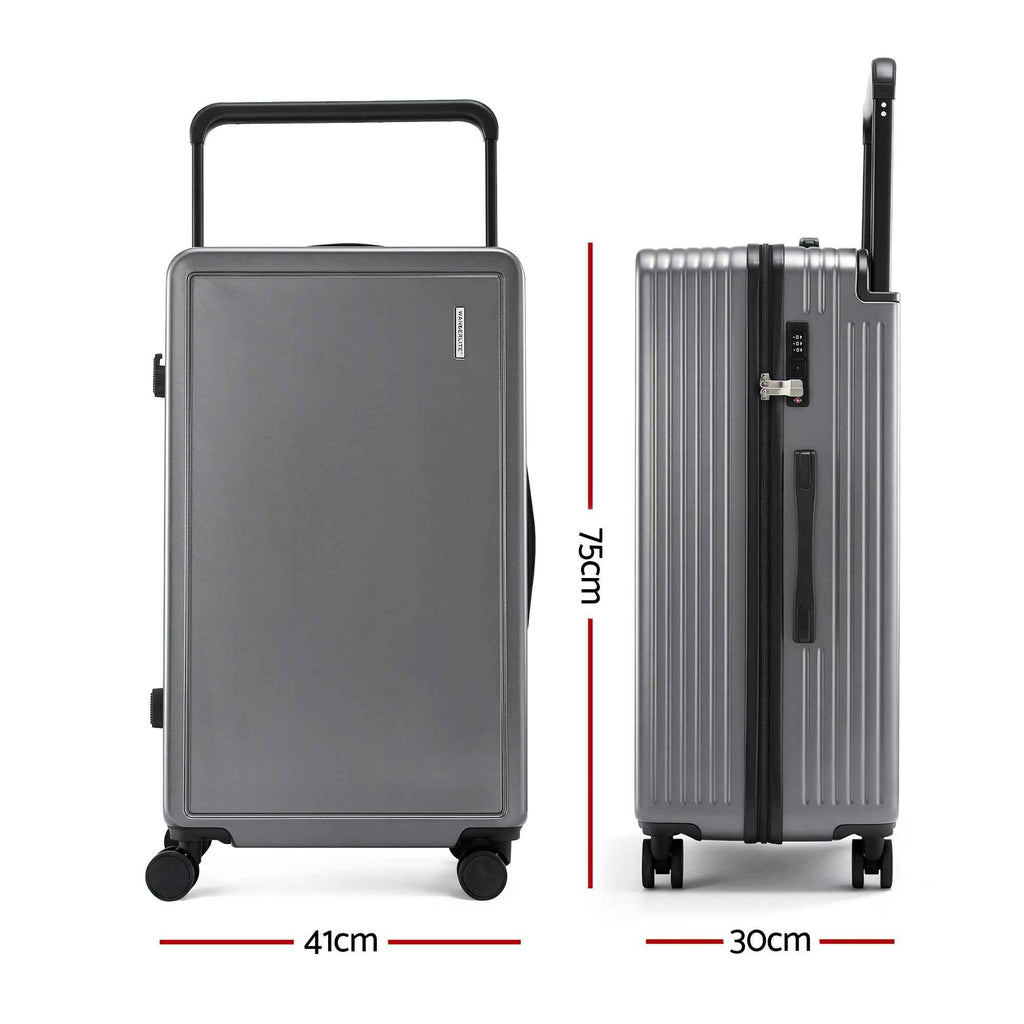 Wanderlite 28" Wide Handle Luggage Suitcase Travel TSA Lock Anthracite Grey