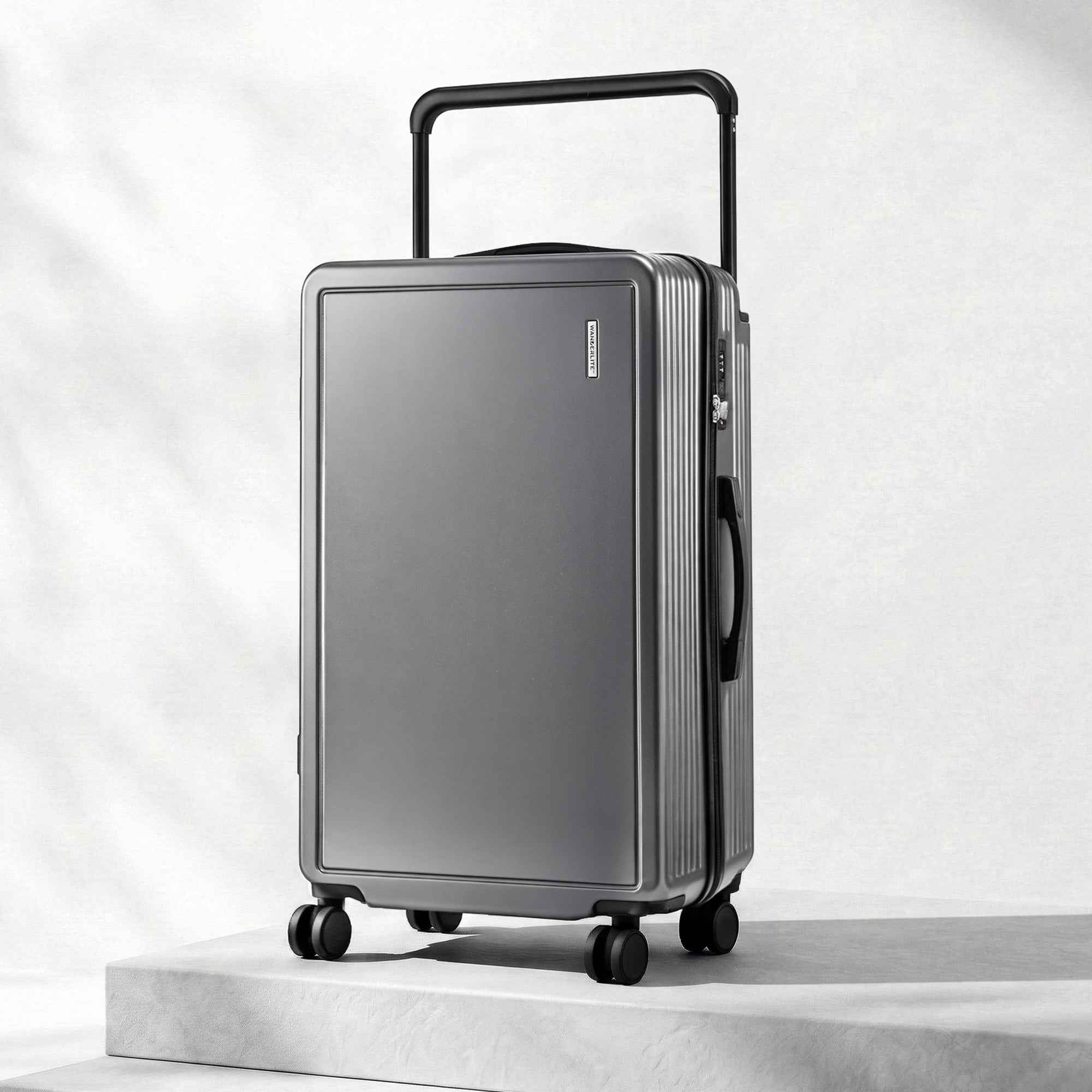 Wanderlite 28" Wide Handle Luggage Suitcase Travel TSA Lock Anthracite Grey