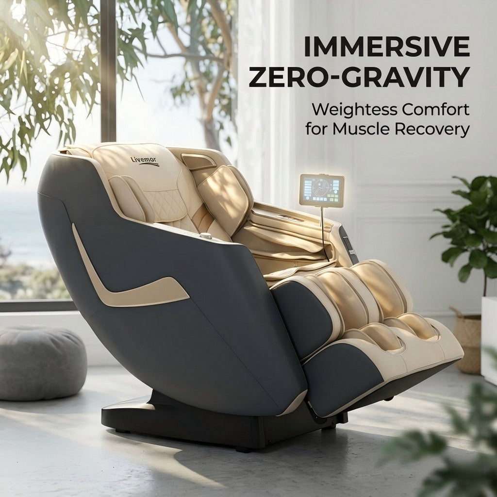 Sillón de masaje reclinable eléctrico Livemor para el hogar, masajeador 3D Opal