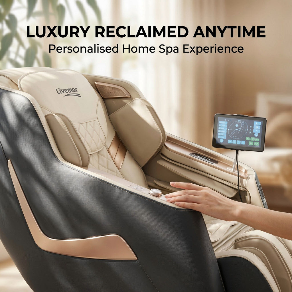 Sillón de masaje reclinable eléctrico Livemor para el hogar, masajeador 3D Opal