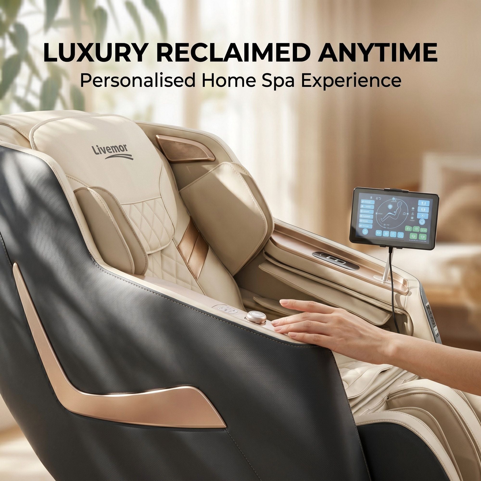 Sillón de masaje reclinable eléctrico Livemor para el hogar, masajeador 3D Opal