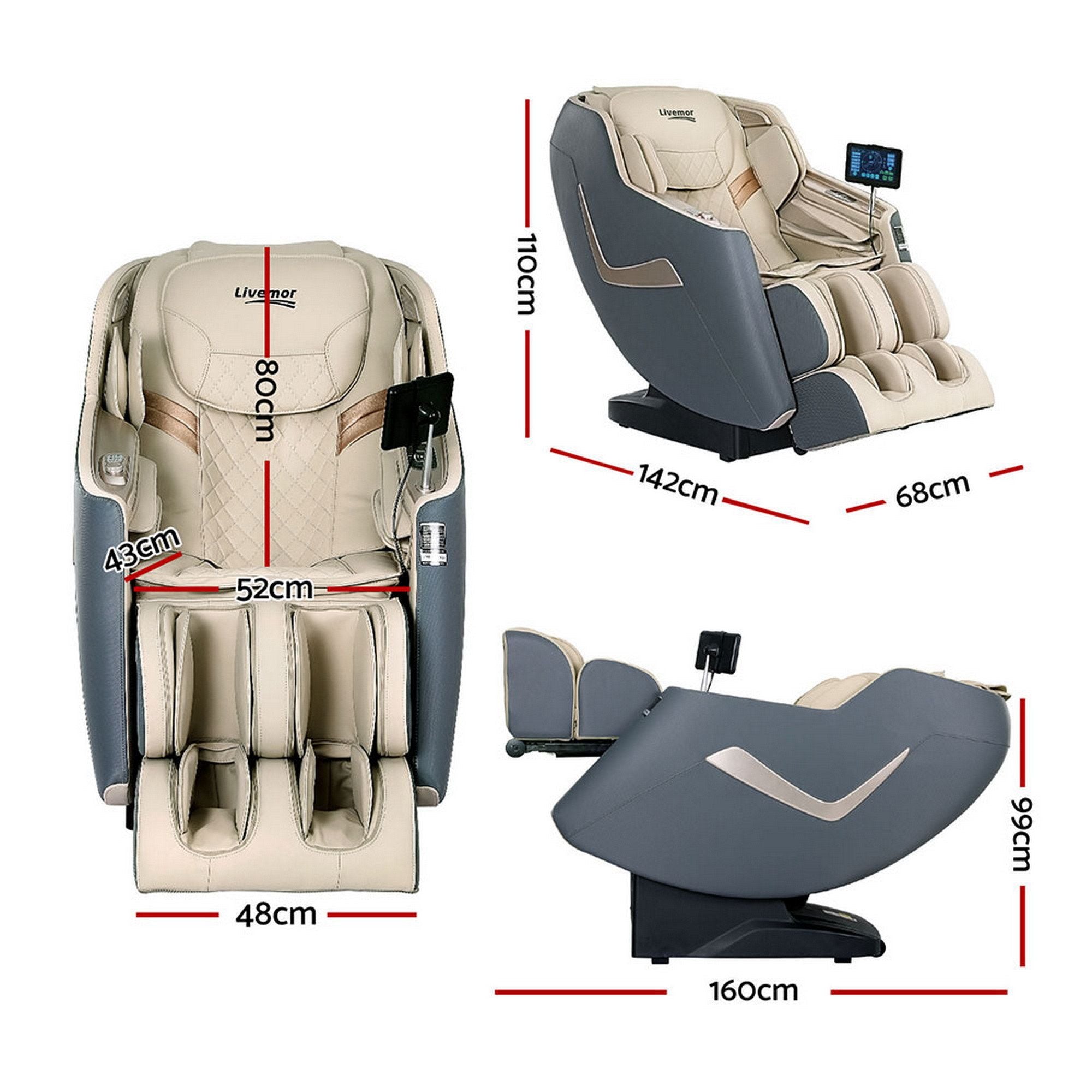 Sillón de masaje reclinable eléctrico Livemor para el hogar, masajeador 3D Opal