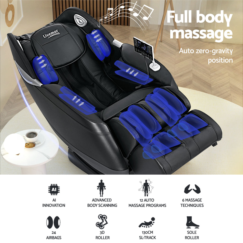Sillón de masaje reclinable eléctrico Livemor Masajeador 3D para el hogar Flynn