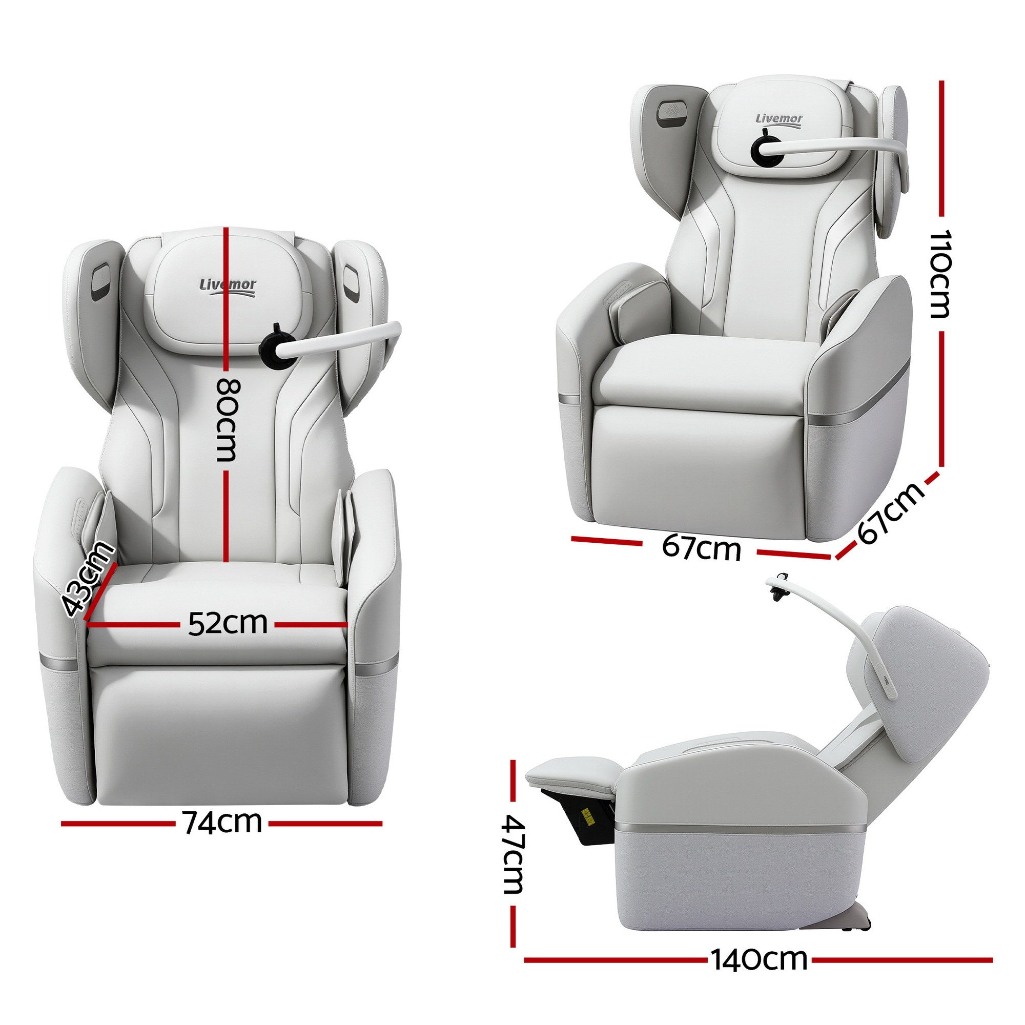 Livemor Massage Chair Electric Vibration Recliner Chair ZENO