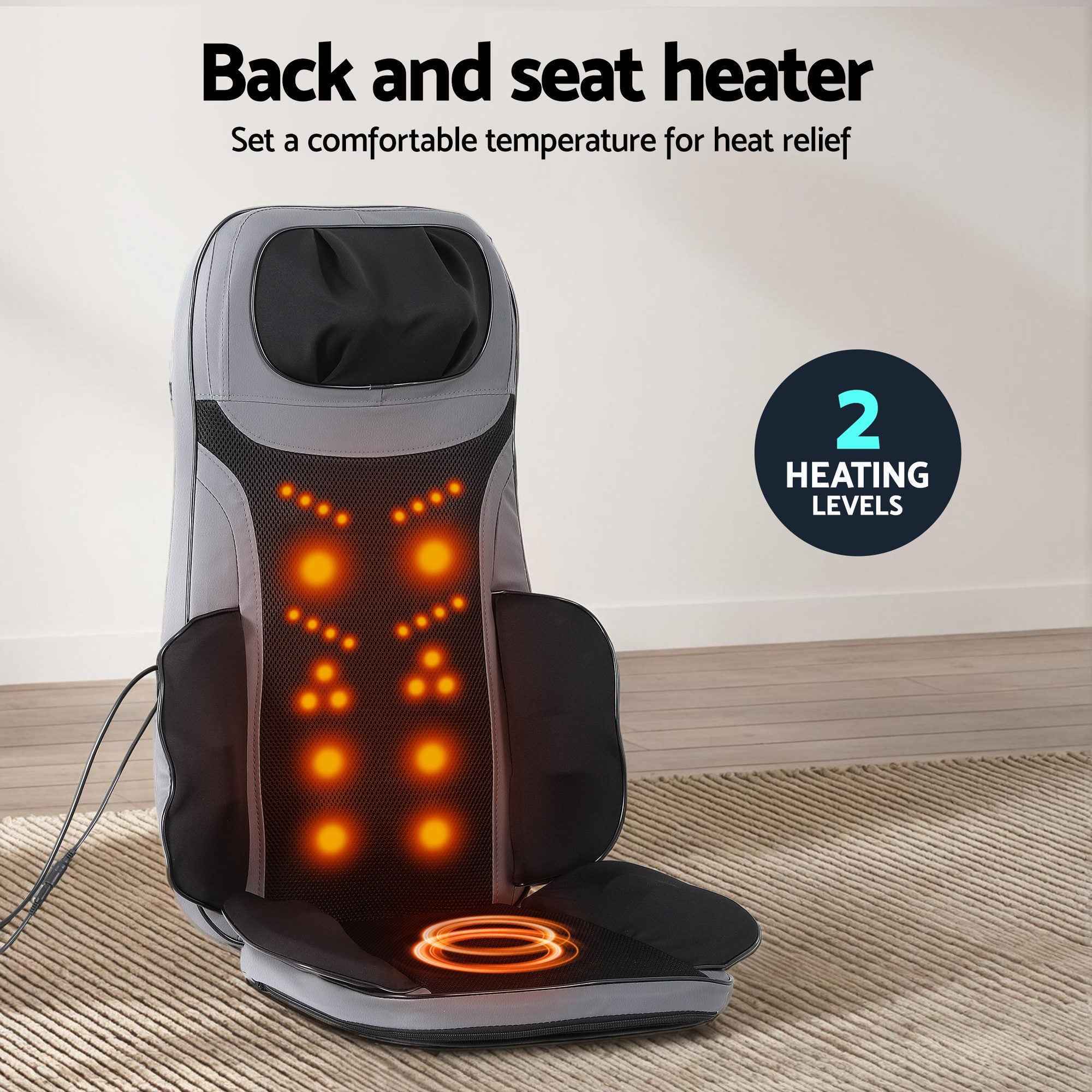 Livemor 8-nodes Full Back Massage Seat Cushion Heating With Foot Massagers