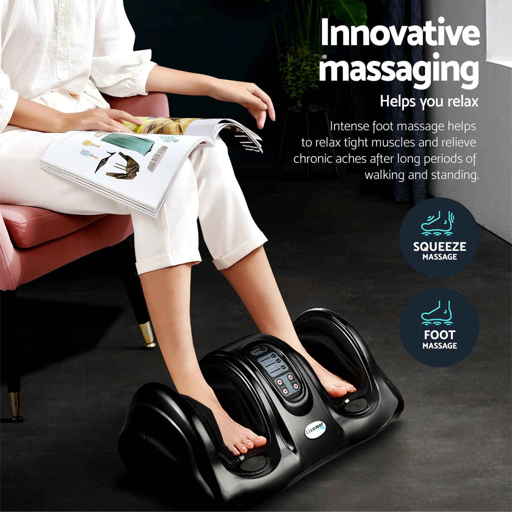 Livemor 8-nodes Full Back Massage Seat Cushion Heating With Foot Massagers