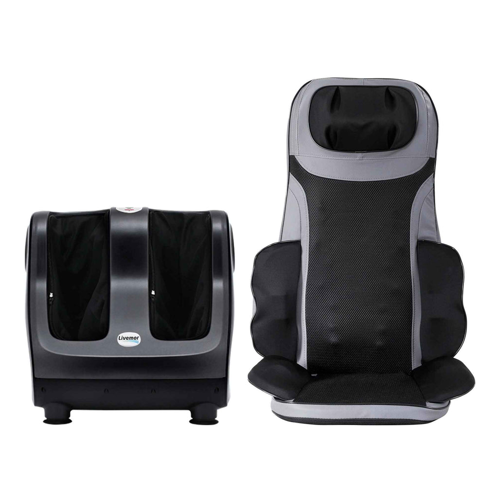 Livemor Full Back Massage Seat Cushion Heating With 360° Foot Massagers