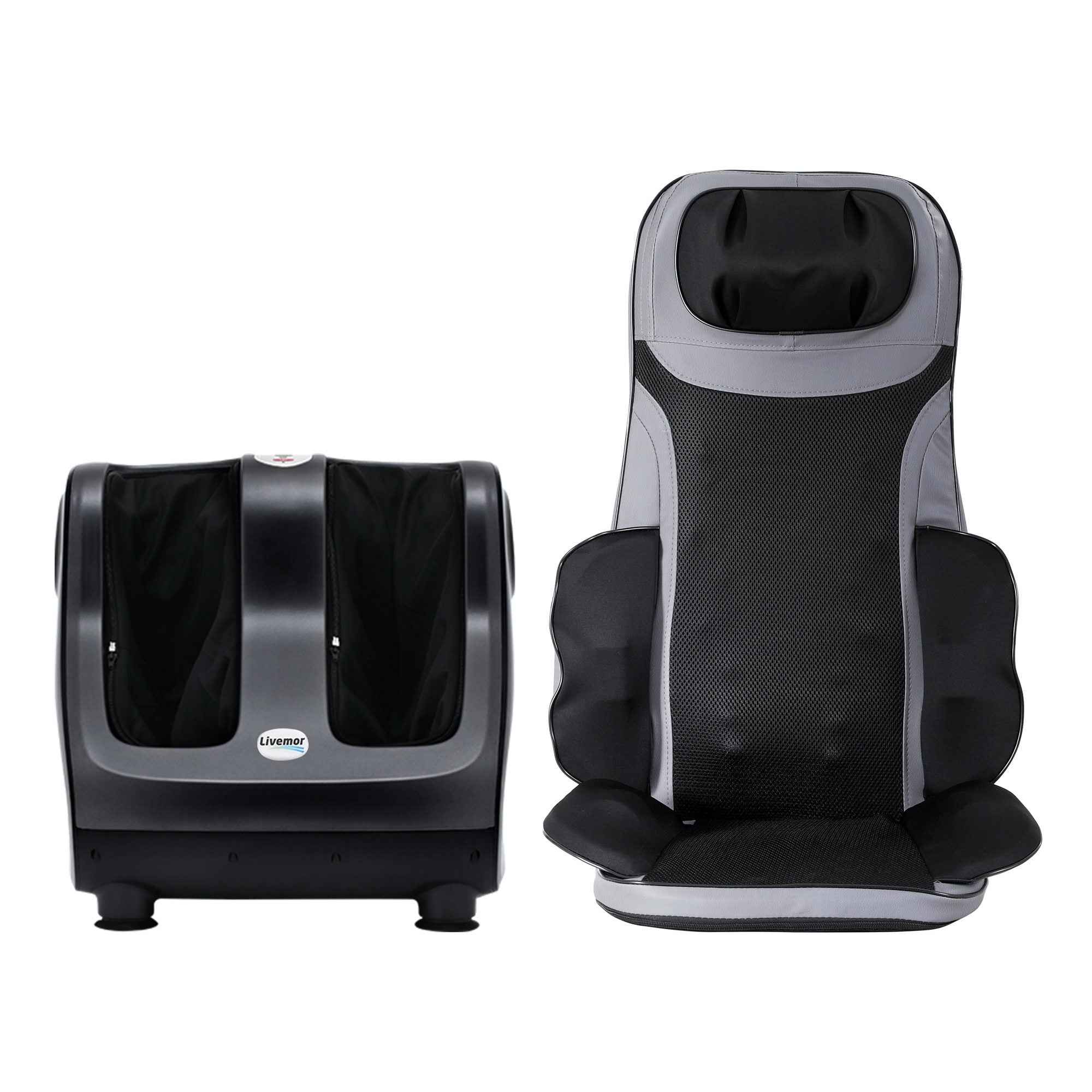 Livemor Full Back Massage Seat Cushion Heating With 360° Foot Massagers