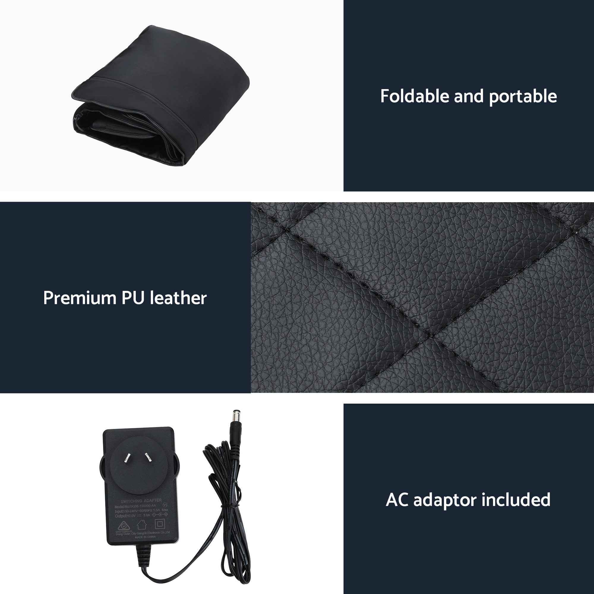 Livemor Massage Mat Heated Kneading Neck Massager Lumbar Airbag Stretch