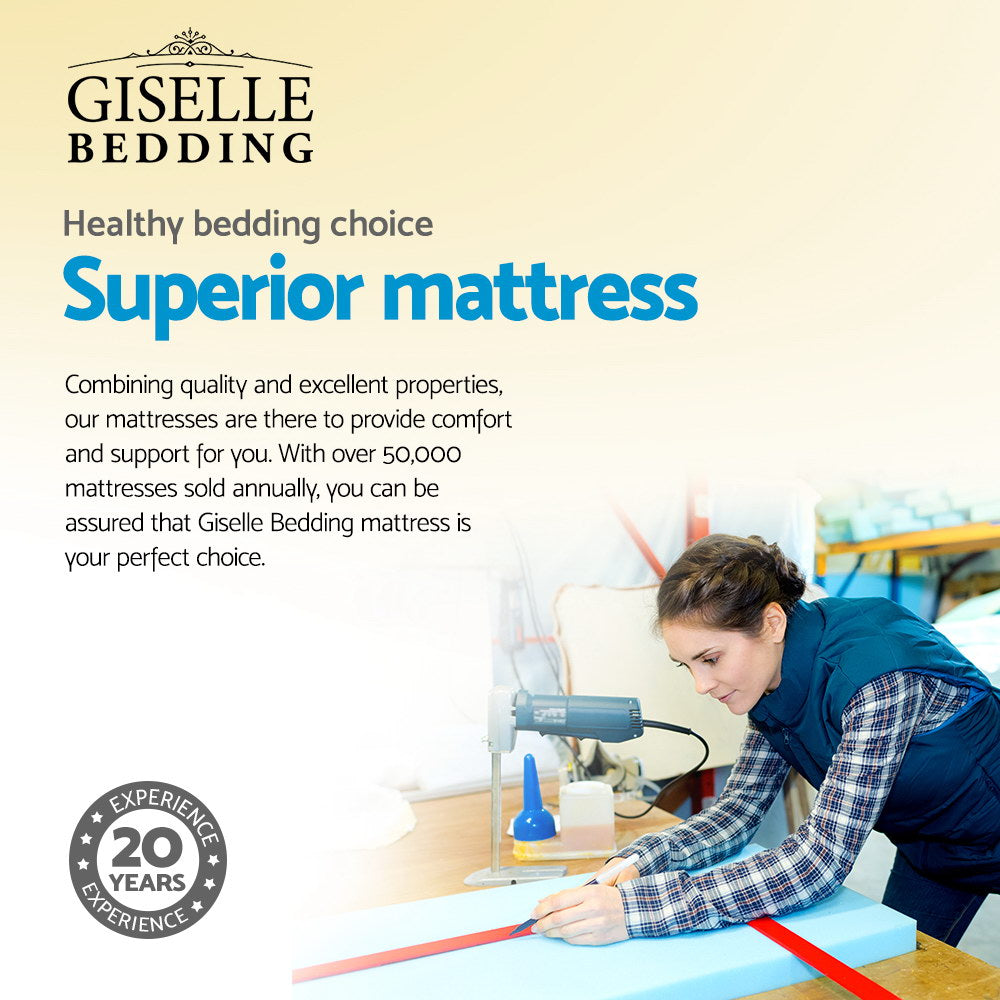 Colchón Giselle de 32 cm con parte superior europea y cama tamaño king