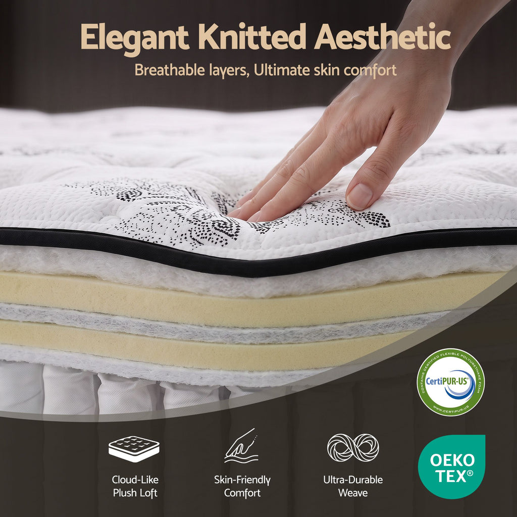 Giselle Bedding 34cm Mattress Euro Top Pocket Spring Single