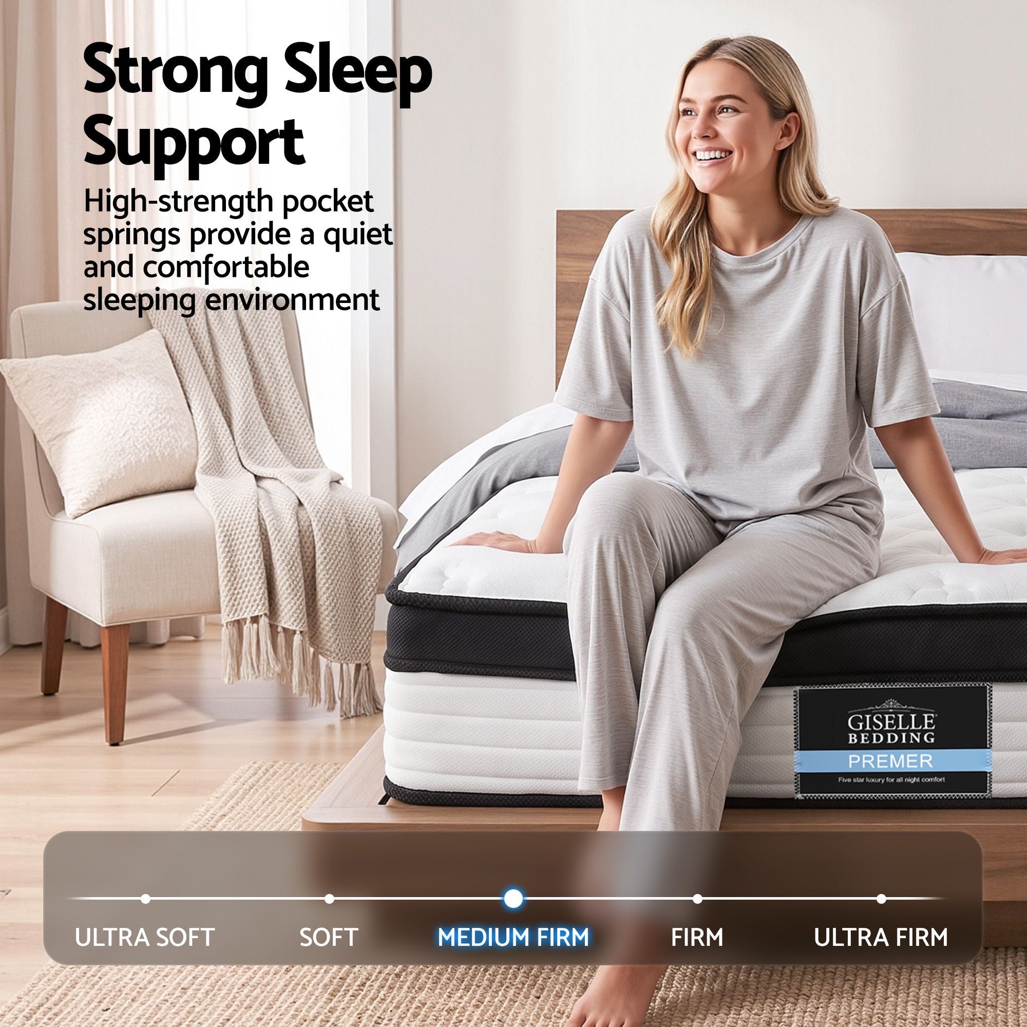 Colchón Giselle Bedding de 31 cm con parte superior europea para cama individual