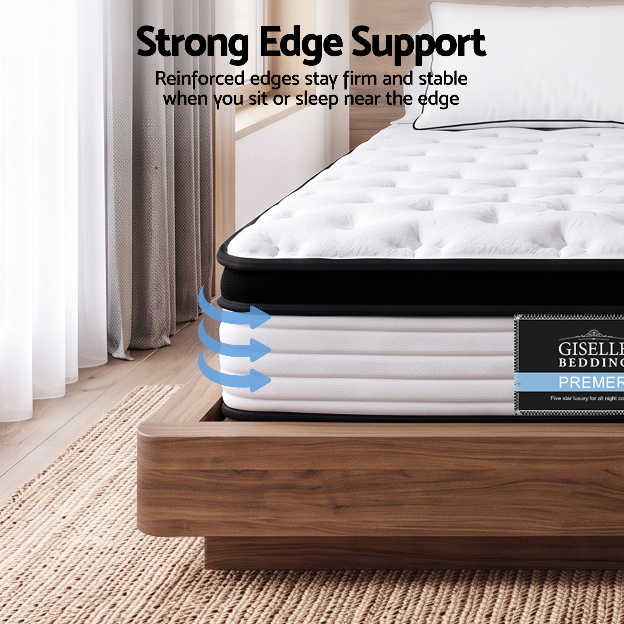 Colchón Giselle Bedding de 31 cm con parte superior europea para cama individual