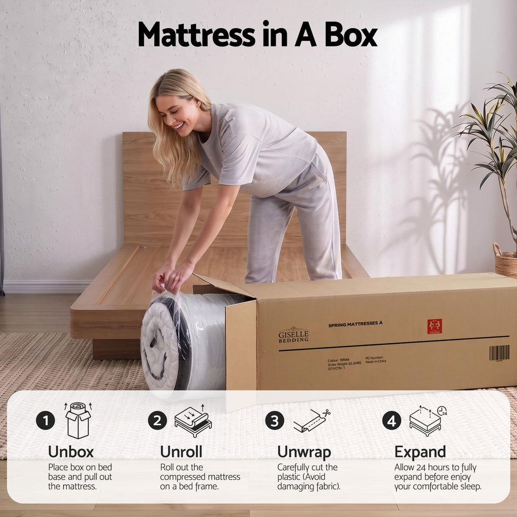 Colchón Giselle Bedding de 31 cm con parte superior europea para cama individual