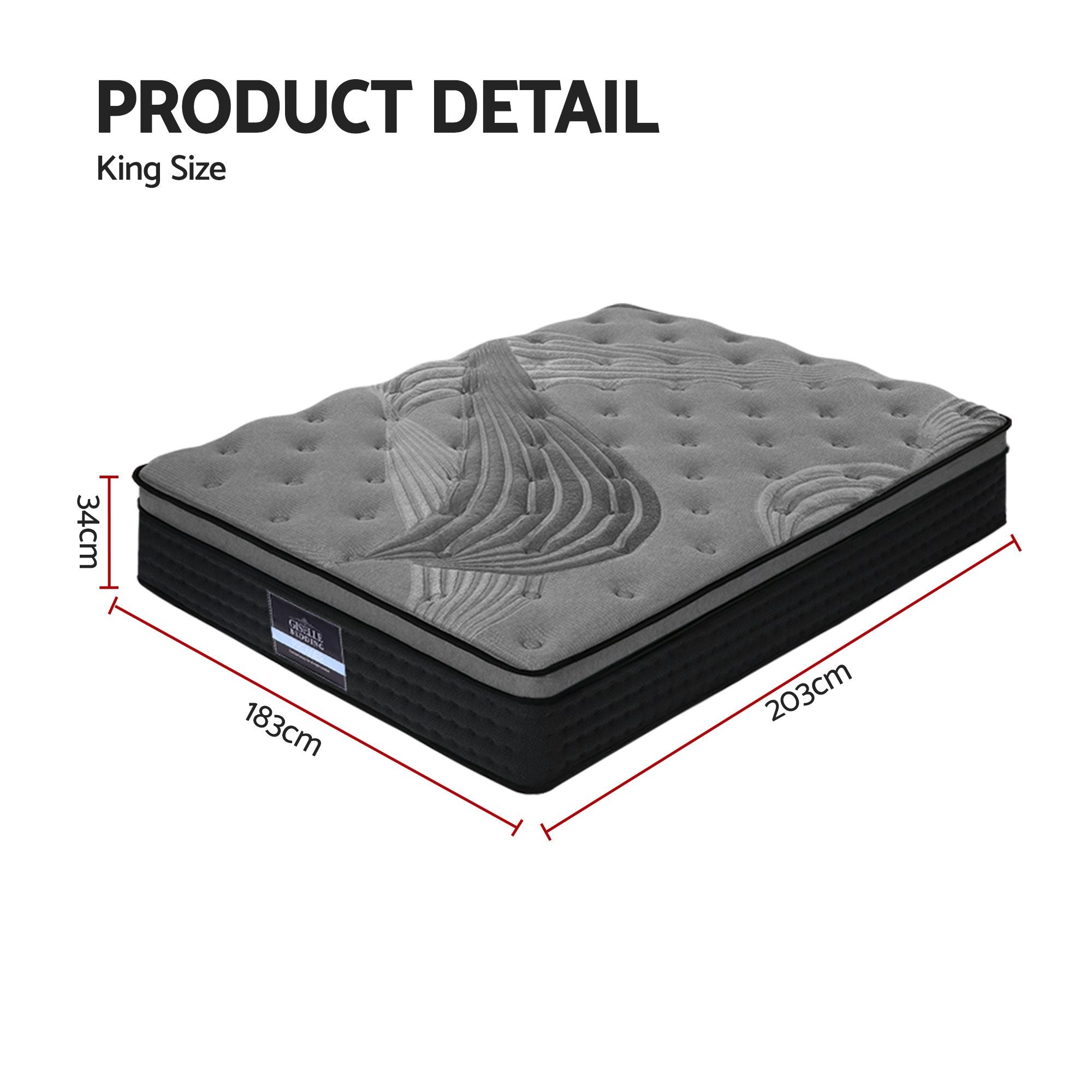 Funda de colchón de bambú Giselle Bedding de 34 cm tamaño King