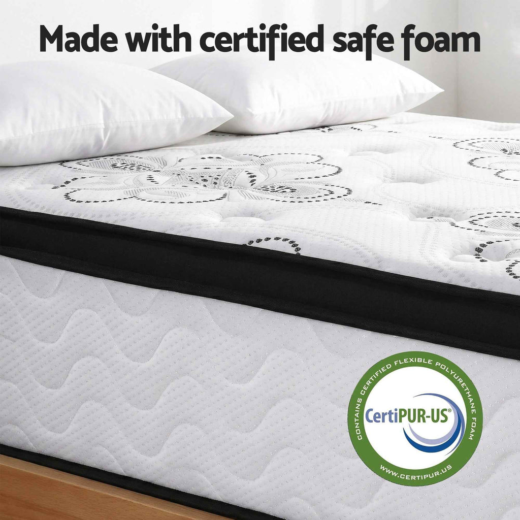 Giselle Bedding 30cm Mattress Pocket Spring Medium Firm Foam Euro Top King